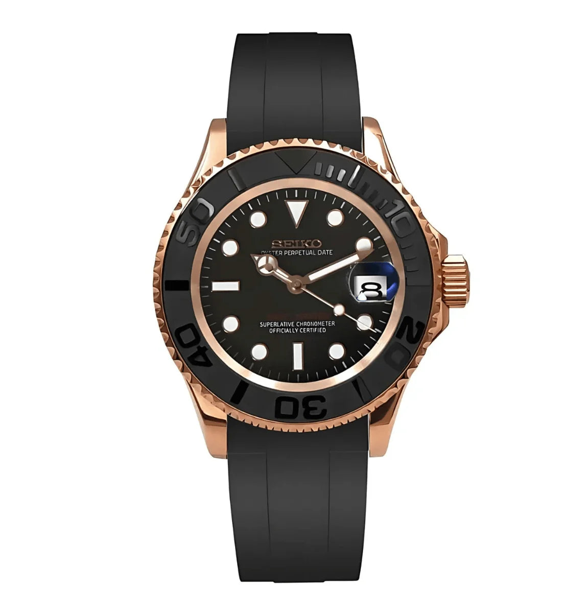 Seiko Mod Yacht Master Rose Gold.