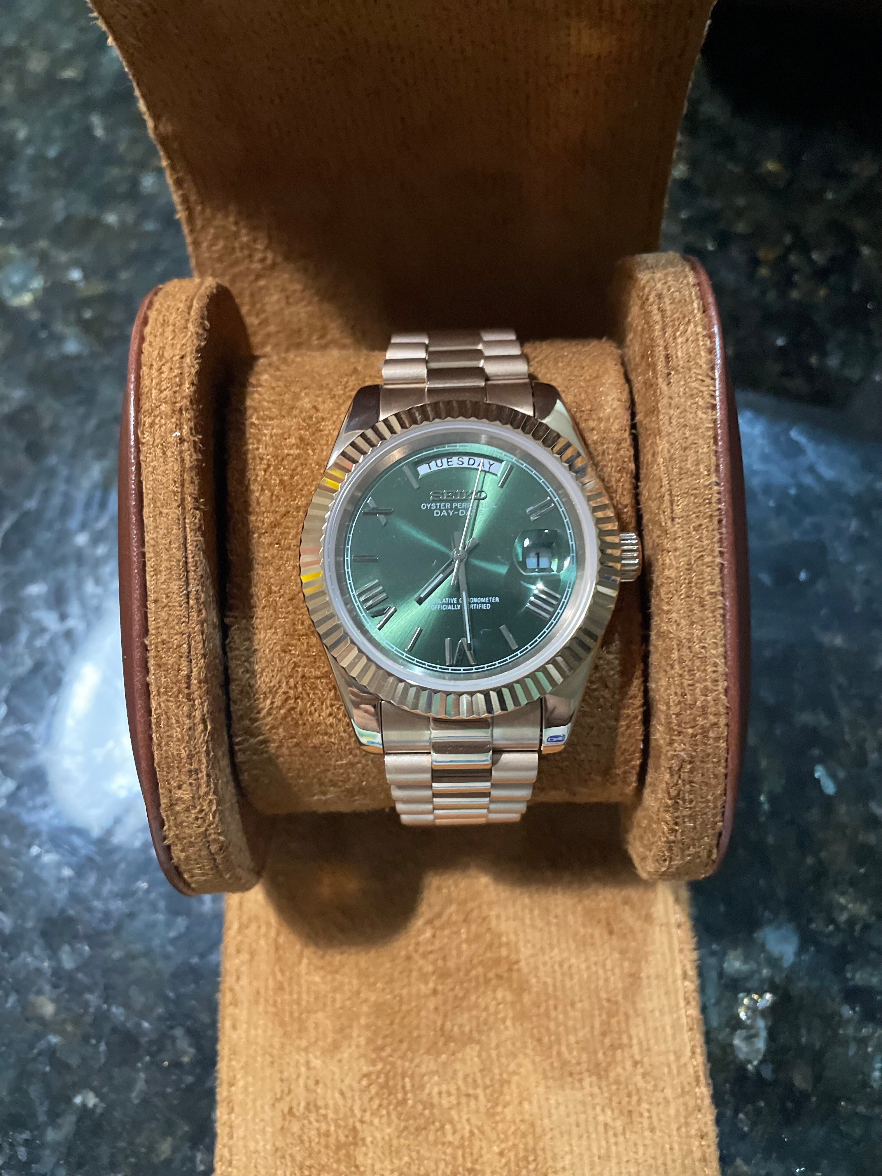 Seiko Mod Day-Date Mint Green