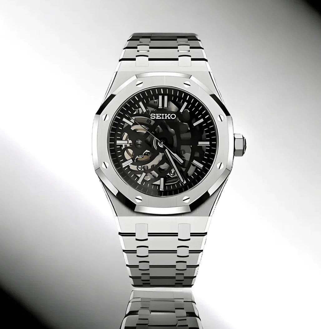SEIKO MOD ROYAL OAK SKELETON SILVER