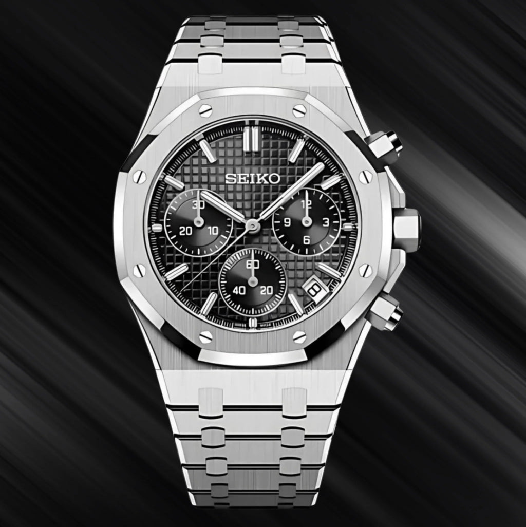SEIKO MOD ROYAL OAK Chronograph black Dial