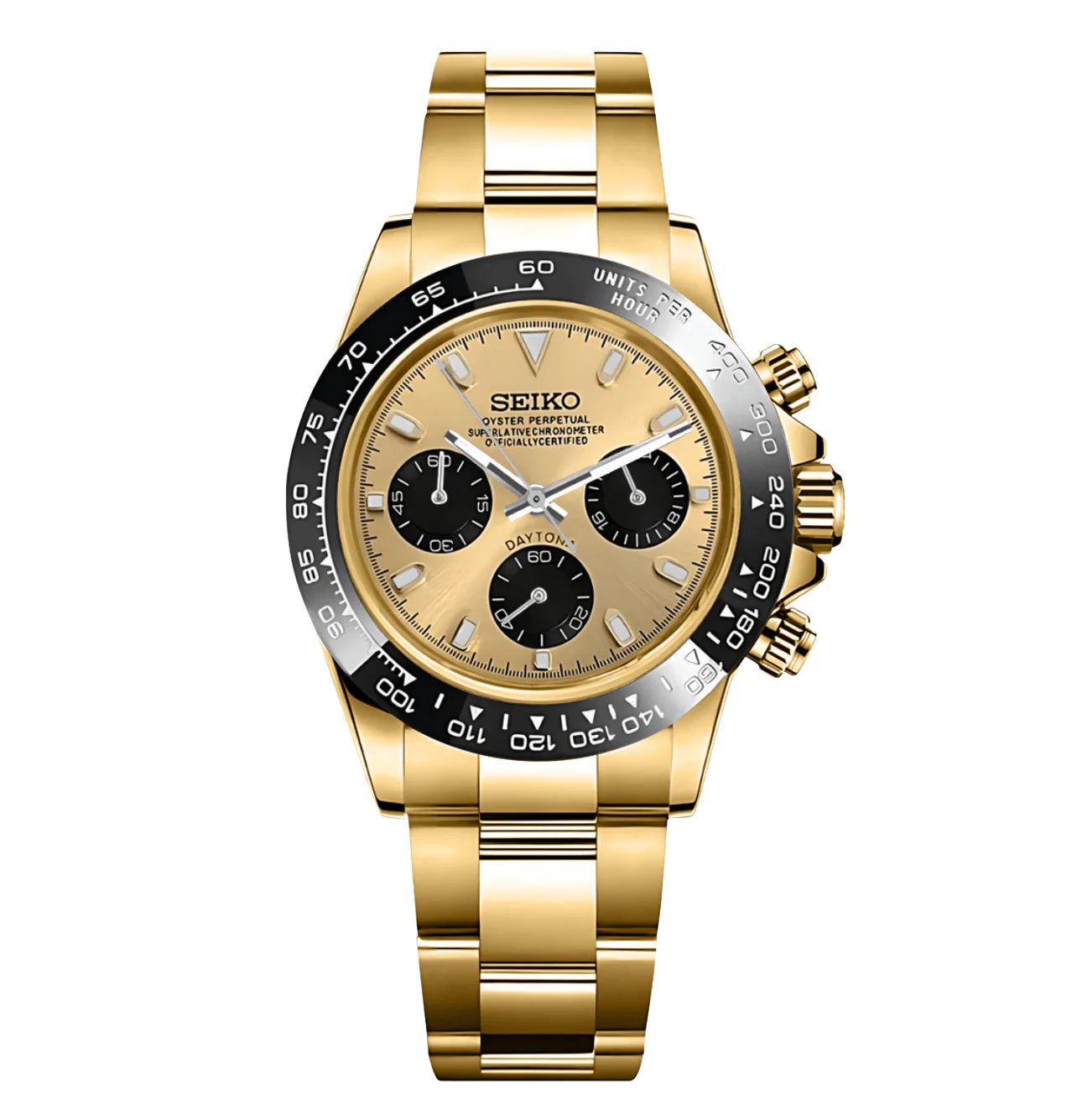 SEIKO MOD DAYTONA “Gold and black”
