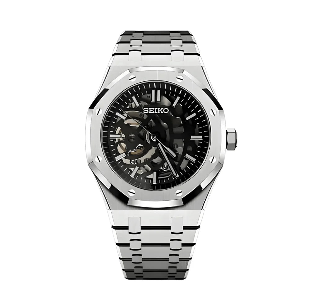 SEIKO MOD ROYAL OAK SKELETON SILVER