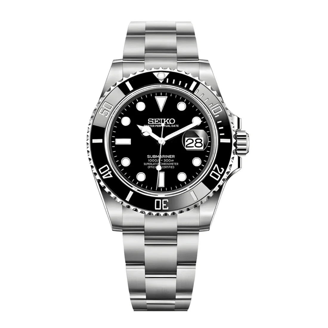 SEIKO MOD Submariner black Date