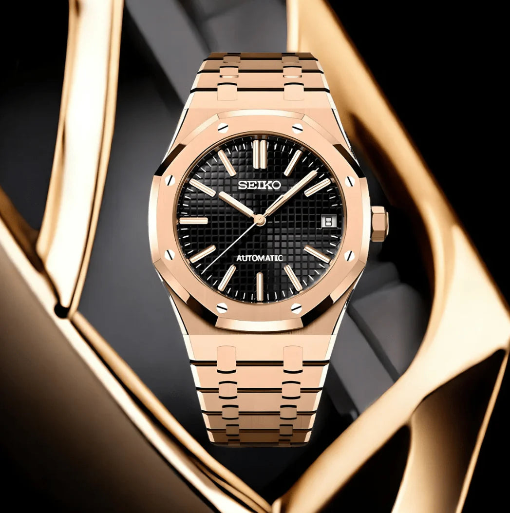 SEIKO MOD ROYAL OAK ROSE GOLD