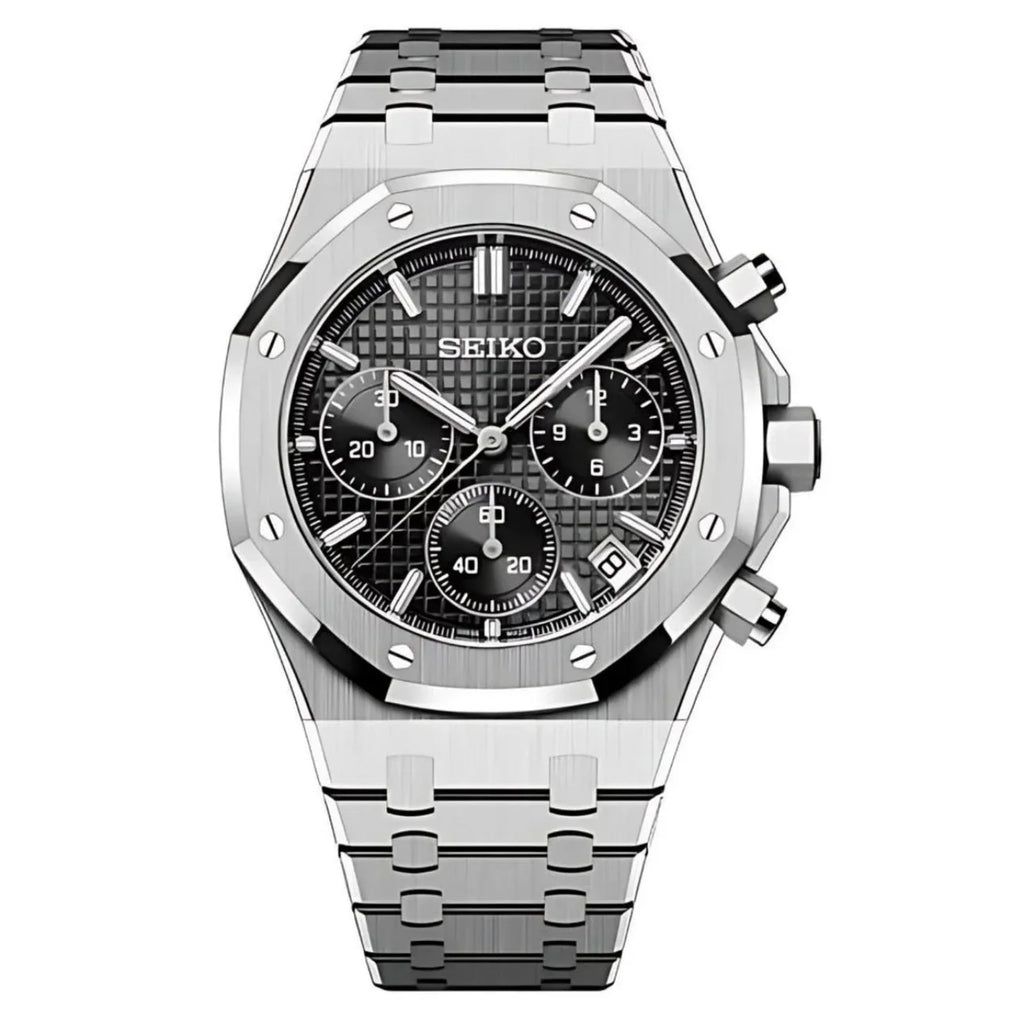 SEIKO MOD ROYAL OAK Chronograph black Dial