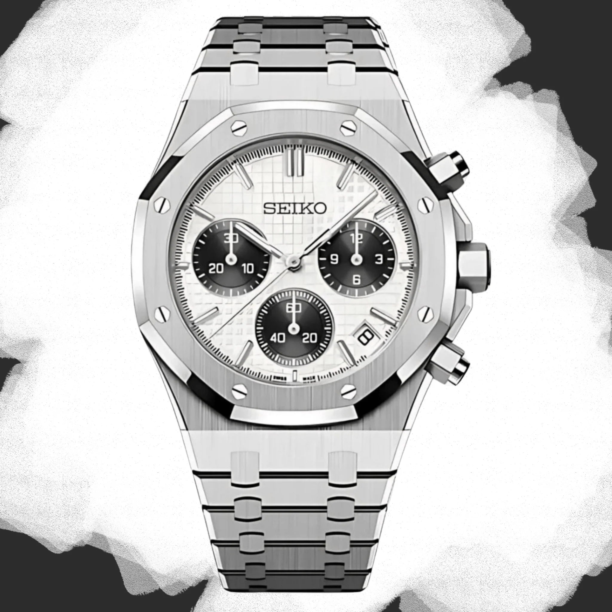 SEIKO MOD ROYAL OAK Chronograph PANDA