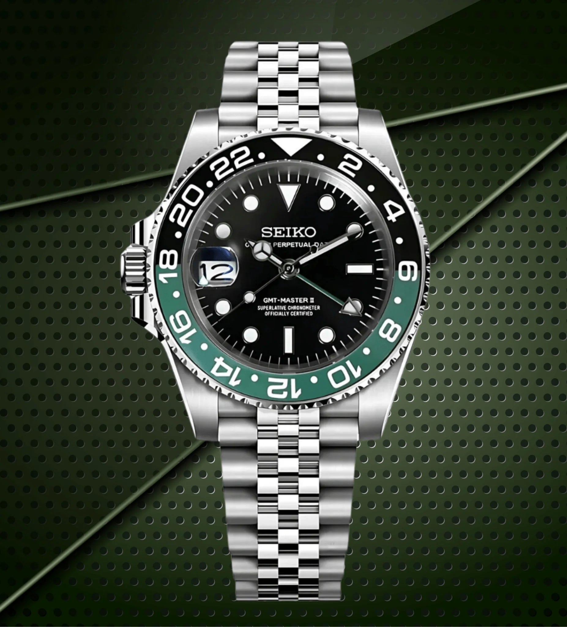 SEIKO Mod GMT “Sprite” izquierdo.