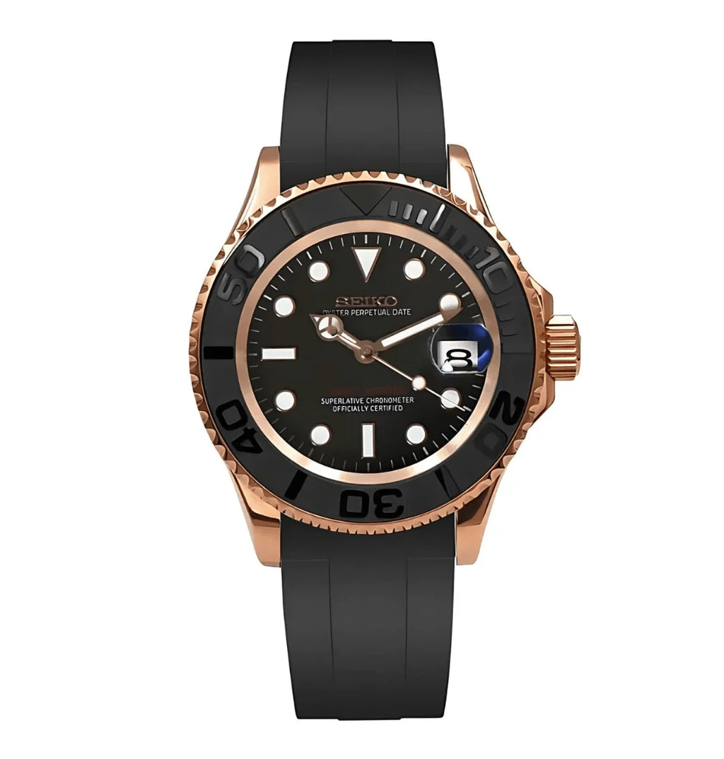 Seiko Mod Yacht Master Rose Gold.